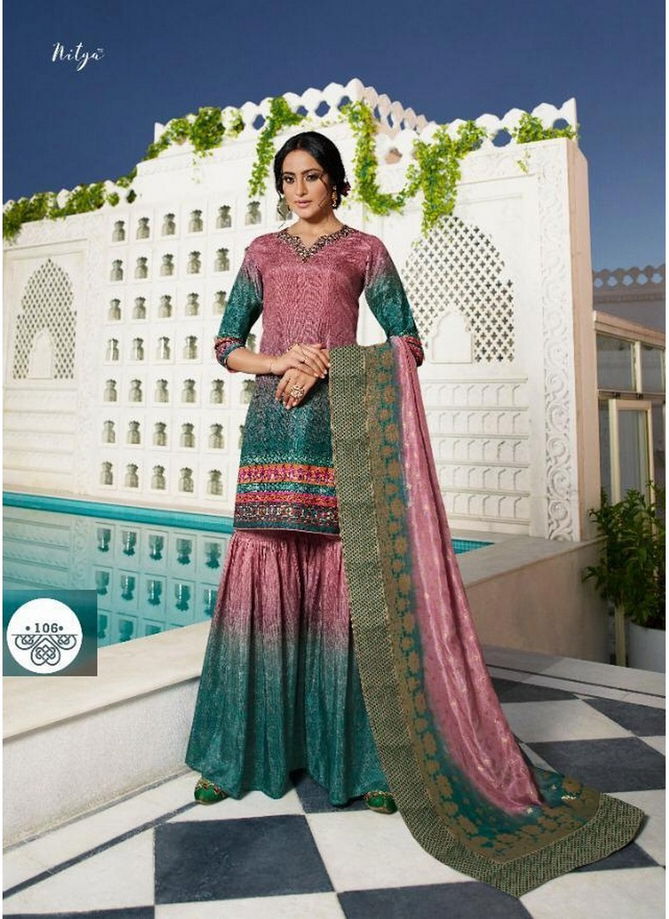 LT Arunima Exclusive Heavy Silk Digital Print With Handwork Designer Wedding Wear Palzzo Suit Collection 